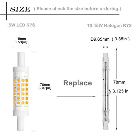 BONLUX Dimmable R7S LED Сијалица 78mm-5W T3 Двојно Заврши J Тип J78 LED Поплава Светлина Дневна СВЕТЛИНА 6000K, 45w Халоген Замена Сијалица За Подна Ламба, Работна Светлина, Безбедносно С?