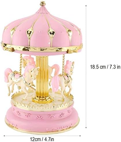Xjjzs розова музика кутија рингишпил музичка кутија играчка детска роденденска девојка роденденски Божиќен свадба Роденден подарок