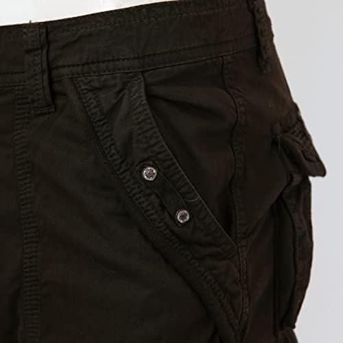 Работни панталони Miashui џебови машки пролетни и летни слободни спортови спортови солидна боја мулти џеб панталони што висат јаже голема