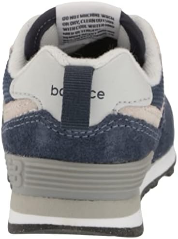Нов биланс бебе момчиња 574 Core Bungee Sneaker, морнарица/бела, 4 новороденче
