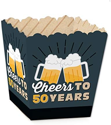 Голема точка на среќа на здравје и пива до 50 години - кутии за забави мини фаворити - 50 -та роденденска забава третираат кутии за