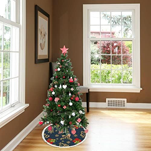 Божиќно Здолниште Со елка 48 Инчи Со Ресни Божиќни Ирваси Божиќен Декор За Божиќна Забава Внатрешен Надворешен Новогодишен Празник