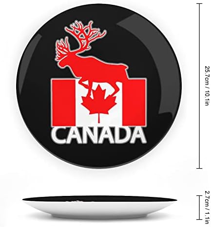 Канада Лос Знаме Коска Кина Декоративна Плоча Тркалезни Керамички Плочи Занает Со Штанд За Прикажување На Декор За Ѕидна Вечера Во Домашна