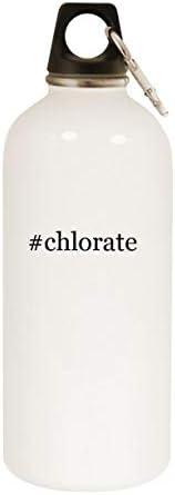 Моландра производи Chlorate - 20oz хаштаг не'рѓосувачки челик бела вода шише со карабинер, бело