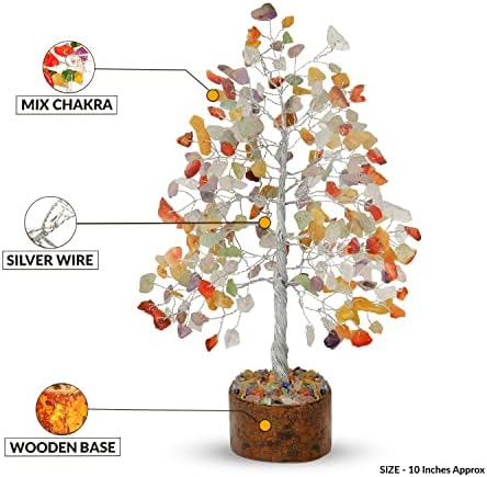 Јагази мешавина Чакра дрво - Чакра дрво на животот, кристално дрво, кристално дрво, дрво на живот декор, духовно декор на бирото, добра