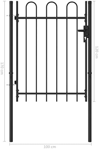 Wifese Garden Gate Патио Привремена челична двор метална ограда врата од животинска бариера мечување на отворено ограда базен порта хардвер