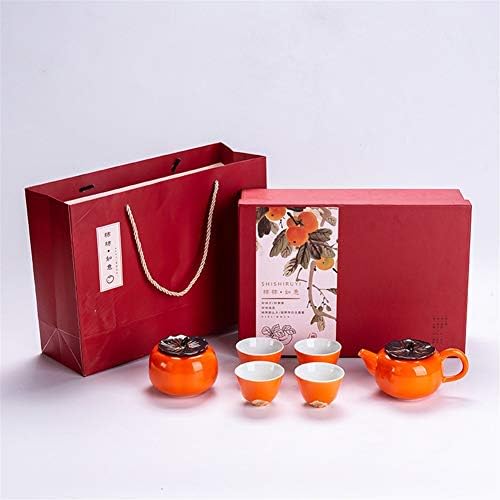 N/Бизнис подароци пожелно persimmon persimmon persimmon труба чај кади керамички тенџере четири чаши чај сетови преносни депозитни кутии чај
