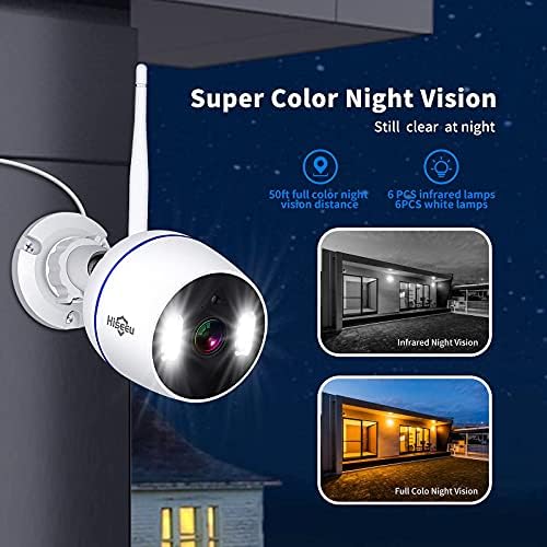 [Целосно ноќно гледање во боја] Систем за безжична безбедносна камера HEISEU со 3MP Mini NVR 1TB 2,5 инчен хард диск во центарот на вниманието
