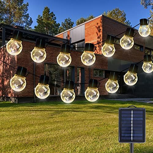 oolaloo соларен глобус жица светлина 14 стапки на отворено LED внатрешен двор светлина водоотпорна топла бела светлина за балкон палуба тремот