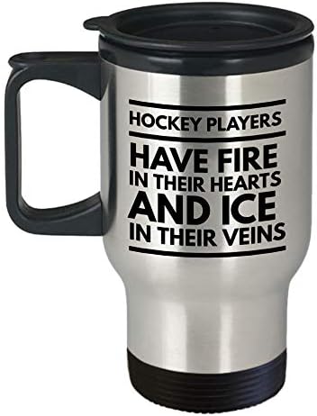 Хокеј Кафе Патување Кригла Најдобрите Смешни Уникатен Спорт Лице Чај Чаша Совршена Идеја За Мажи Жени хокеј играчи имаат оган во срцето