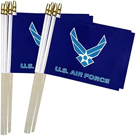 TSMD американски воздухопловни крилја лепат знамиња мали мини рачни украси за воени знамиња, 5x8 инчи, 12 пакувања