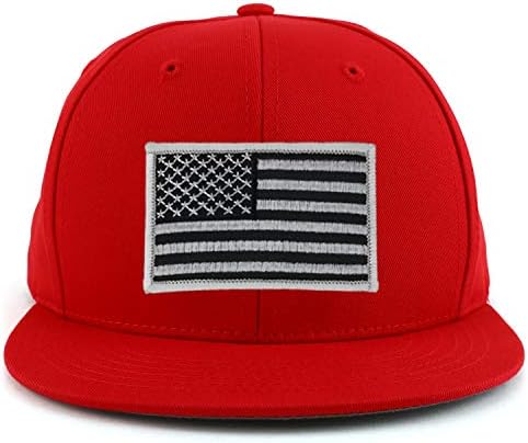 Армиски Екипаж Црно Сиво Американско Знаме Лепенка За Млади Големина На Рамна Сметка Бејзбол Капа