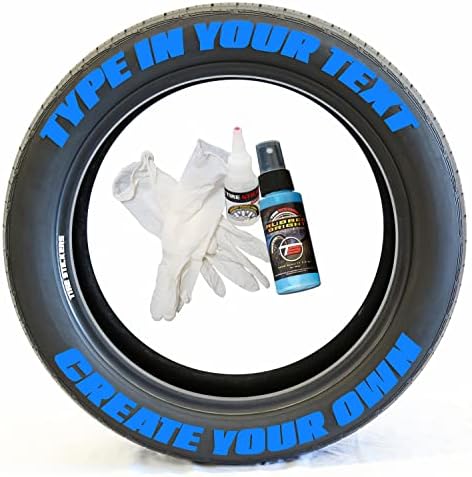 Налепници за гуми - Создадете ваш сопствен додаток за додатоци за букви за гуми - DIY/Easy/Лепак & 2oz Cust -up Cleans - Прилагодена големина/сина