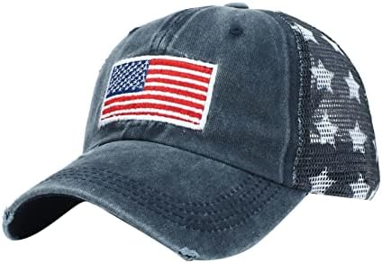 Американско знаме бејзбол капа за мажи, класичен прилагодлив прилагодлив со низок профил, кој може да се прилагоди на заклучокот