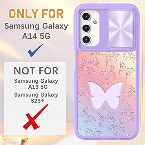 Плакил За Куќиштето Samsung Galaxy A14 5G, Симпатична Стилска Дизајнерска Галаксија А14 5G Телефонски Куќишта Со Капак На Слајд Камерата