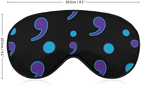 Semicolon Subily Prinent Print Eye Mask Light Blocking Mask Mask со прилагодлива лента за патување во смена за спиење