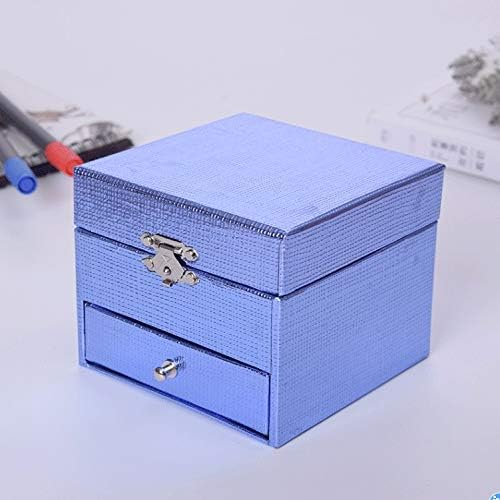KLHHG Blue Paper Music Box Сина рачно изработена накит кутија плоштад подарок креативен предлог роденденски подарок Божиќ