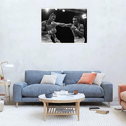 Шеќер Реј Леонард Wallиден уметност Гроздобер Познат боксер Постер планов за печатење салата за борба против салата за спална соба естетски