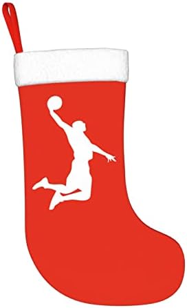 Јујуј кошаркарска Божиќна порибна декорација на одмор камин виси чорап 18 инчи чорапи