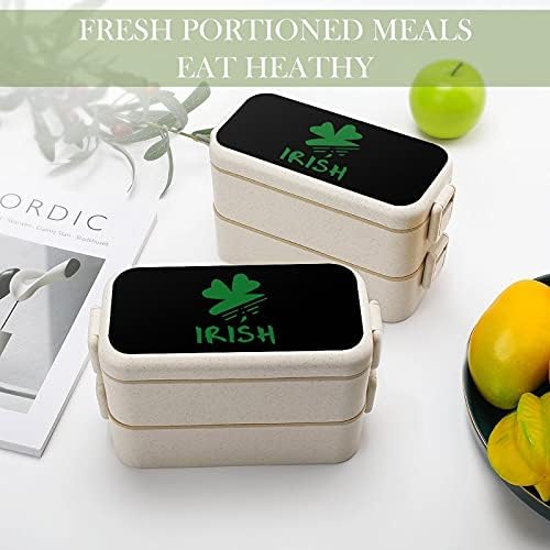Детелина Ирска Кутија За Ручек Бенто 2 Оддел Контејнери За Складирање Храна Со Лажица И Вилушка