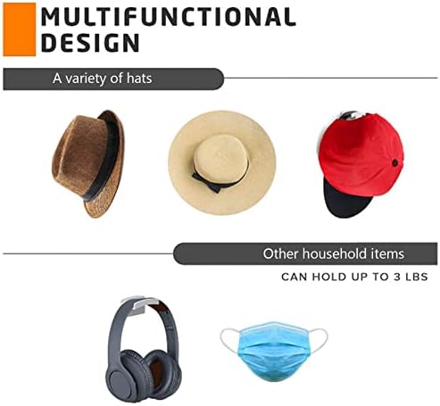 PLPLAAOO 10 PCS лепила капа за капаци за wallид, мулти -намена силни закачалки за држење капа, куки за капа, без дупчење, модерна