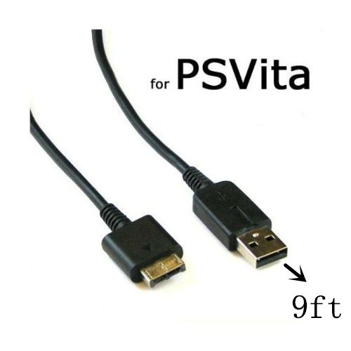 YB-OSANA 9FT црна USB кабел за полнење за USB за PlayStation PS Vita PSVITA CHALGE CABLE PSVITA USB кабел