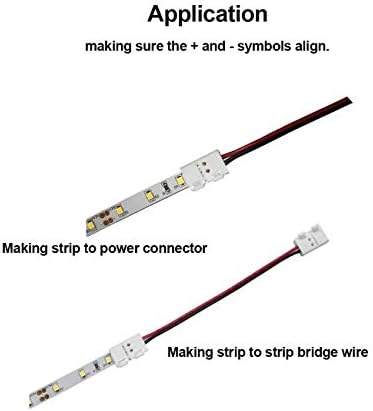 Biantie la 30 пакет 2 пински 8мм LED лента конектор - DIY лента до жица Брза врска без лемери за 12V 24V единечна боја LED лента