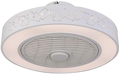 Светло на вентилаторот на таванот, затворен LED LED затемнет вентилатор за осветлување на таванот со невидливи лопати, полу -пламен монтиран