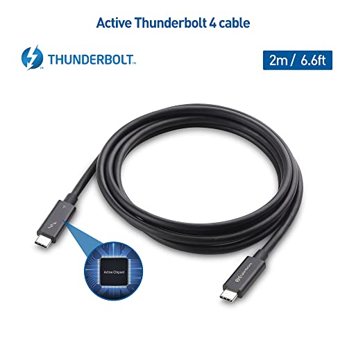 Кабелски Работи [Intel Сертифициран] 40gbps Активен Thunderbolt 4 Кабел 6.6 ft со 100w Полнење И 8k Видео - Целосно Компатибилен СО USB