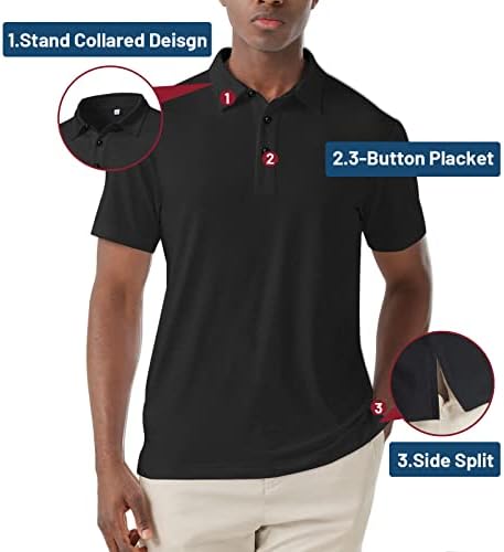 Машка поло маица со кратки ракави за кратки ракави, без суво суво голф кошула лесна изведба на отворено спортска кошула