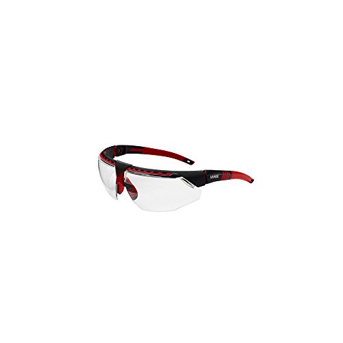 Uvex S2860 Avatar прилагодливи безбедносни очила со облога против гребење со хард колк, стандардна, црвена/црна