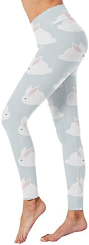 Велигденски буни хеланки за жени со високи половини зајачиња зајаци графички џогер панталони фитнес лесни атлетски хулахопки