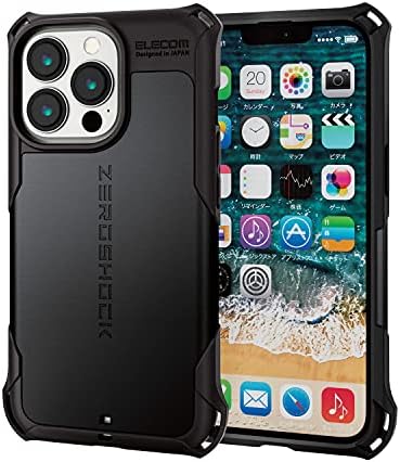 Elecom iPhone 13 Pro/Hybrid Case, ZeroShock, Black