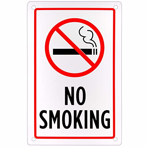 Без знак за пушење - 18 x 12 Алуминиумска безбедност Предупредување затворен знак на отворено за паркинзи и приватни бизниси