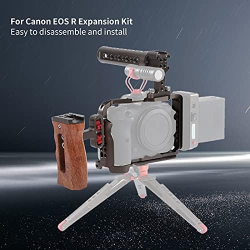 Кафејски кафез, алуминиумска легура на алуминиумски фотоапарати со видео -кафез филмски комплет, со додаток за рачка за кревање, за камера R5/R6