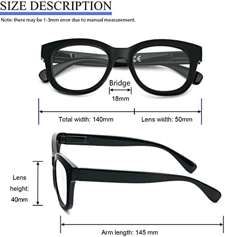Кокобин 6-пакувања со преголеми очила за ретро читање за жени ， сино светло блокирајќи удобни читатели обоени стилски рамка