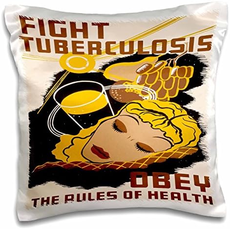3дроза Борба Туберкулоза Почитувајте Ги Правилата За Здравје ВПА Постер-Футрола За Перници, 16 на 16 инчи