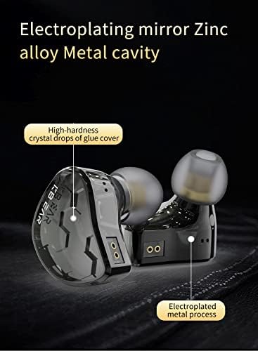 Слушалките за монитор на увото во kbear Xuanwu IEM во монитор за уво со PU+Carbon Pet Composite Diaphragm Wired Eabuds, Електропликација на огледални