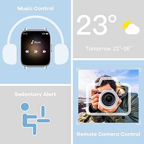 Паметен Часовник За Жени Мажи Фитнес: Андроид Паметен Часовник со 1,65 Екран На Допир Водоотпорни Часовници Отчукувањата На Срцето Монитор
