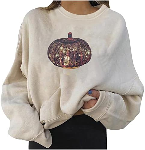 Женски пуловер џемпери без аспиратор со долги ракави со долга маичка за џемпери, печатени џемпери за џемпери