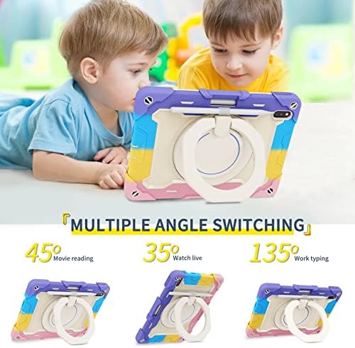 Таблет заштитен случај Детска кутија компатибилен со Huawei Matepad Pro 10,8 инчи, 360 ° ротаторна рачка за штанд три-во-еден, отпорен