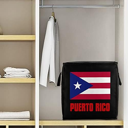 Гордост На Знамето На Порторико Голема Торба За Чување На Ватенка Кутија За Организатор На Патент На Врвот За Утешител На Перница