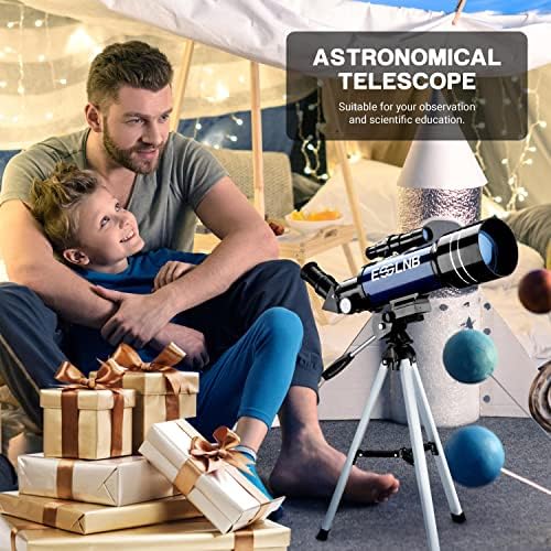 ТЕЛЕСКОП ЗА Почетници ЕСЛНБ за Деца и Деца 70мм Астрономски Рефракторски Телескопи Повеќецелосно Обложен Детски Телескоп Со Статив