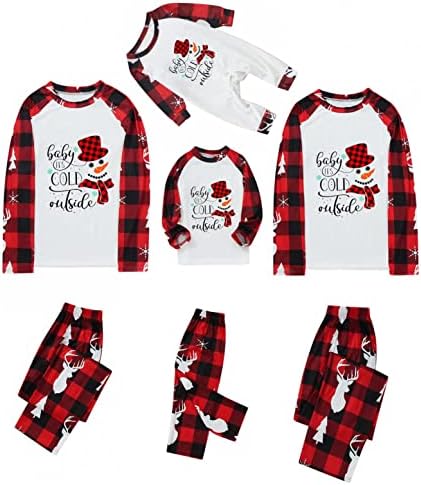Семејство XBKPLO Set Loungewear Sleepwear, Christmas Christmas Sleepwear Family Set што одговара на семејни пижами со пижами