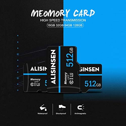 Микро SD Картичка 512GB Микро SDXC Со Sd Адаптер Брза Брзина Флеш Sd Мемориска Картичка Класа 10 За Снимање, Тело Камери, Акција