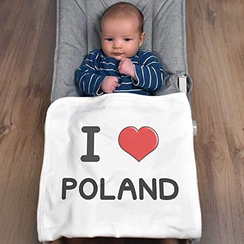 Азиеда „Ја сакам Полска“ памучно бебе ќебе / шал
