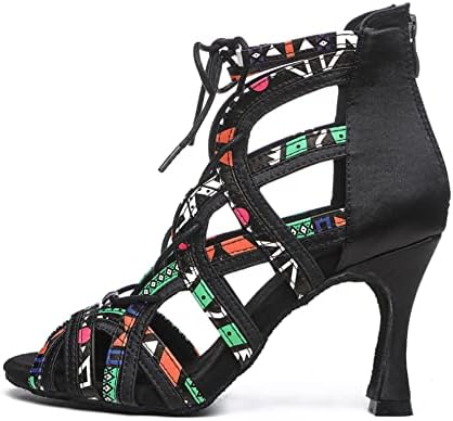 Aoqunfs женски пип пети танго салса салса со висока пета латински танцувачки чевли вечерни чизми на глуждот со патент, модел ycl497