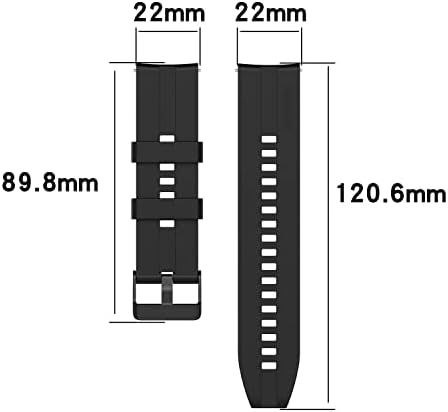 Huabao 22mm Watch Strap компатибилен со Huawei Watch GT3 46mm/GT2 46mm/GT2 Pro/GT 2E, прилагодлив опсег за замена на силиконски