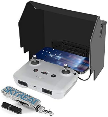 Skyreat Mini 3 / Mini 2 Sun Hood Shield Cover за 4,7-6,7 инчи телефон со додатоци за Lanyard за DJI Mini 2 / Mini 3 Pro | Mavic Air 2s | Воздух