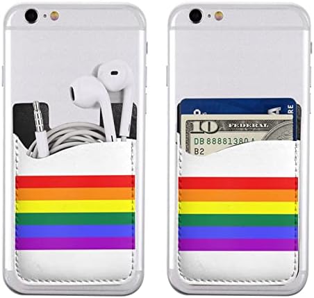 ЛГБТ гордост телефон назад еластичен ракав за ракав за ракав Телефонски куќиште за кредитна картичка, погоден за сите мобилни телефони повеќето паметни телефони